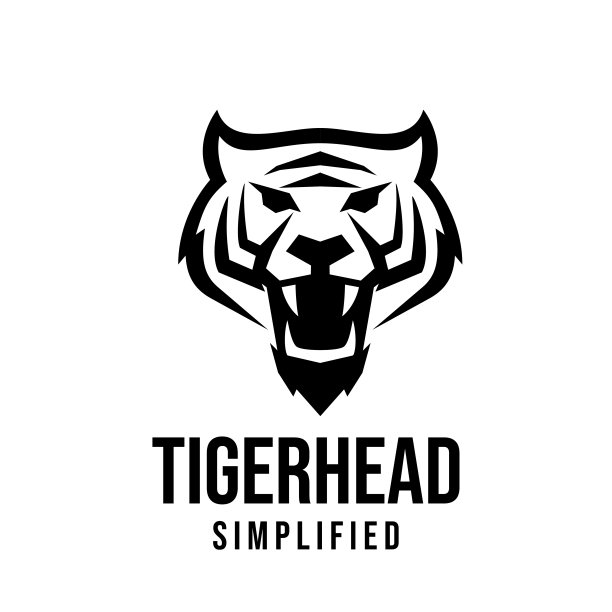 Premium tiger head矢量黑色图标图片下载