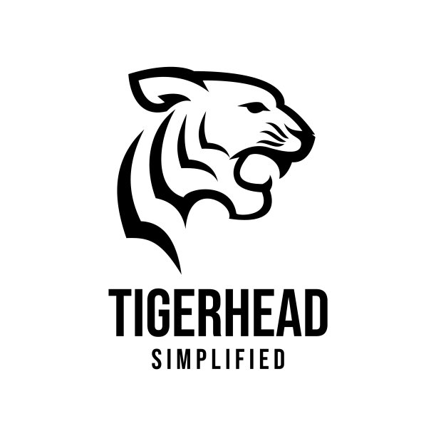 Premium tiger head矢量黑色图标图片下载