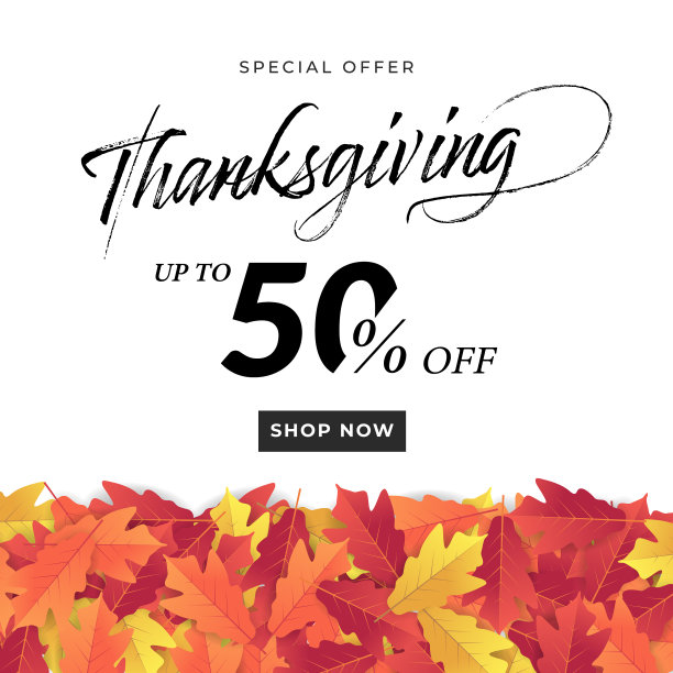 感恩节促销横幅模板图片下载