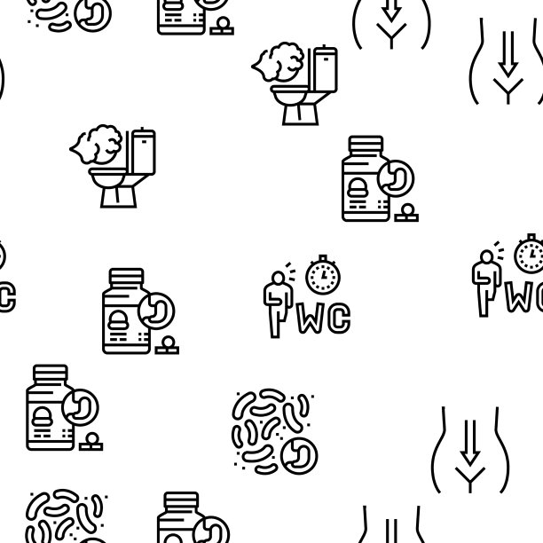 消化疾病和治疗图标设置图片下载