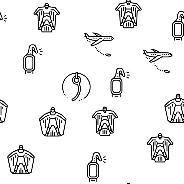 翼装运动无缝图案图片下载