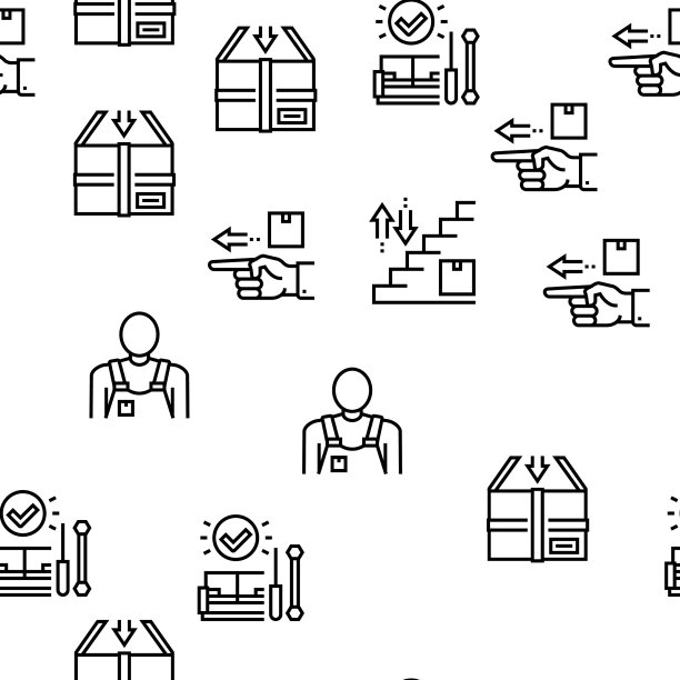 搬运工快递服务无缝模式图片下载