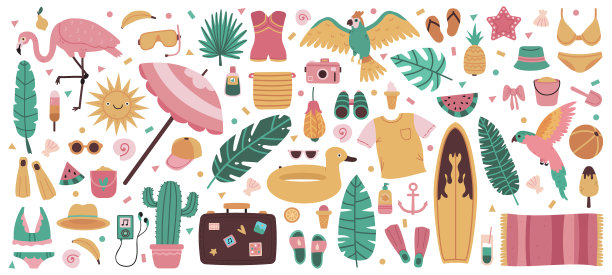 夏日沙滩象征着可爱的夏日假期图片下载