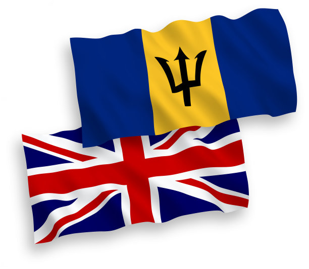 英国和巴巴多斯的国旗是白色的图片下载