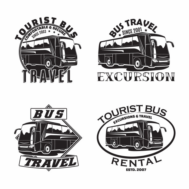 巴士旅游公司logo设计图片下载