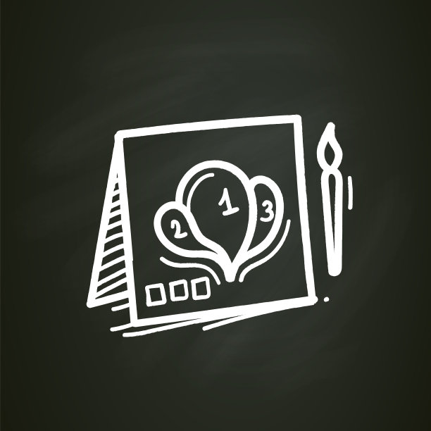 绘画数字粉笔图标图片下载