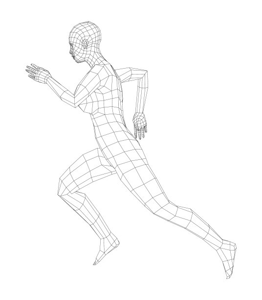 线框运行的女人图片下载