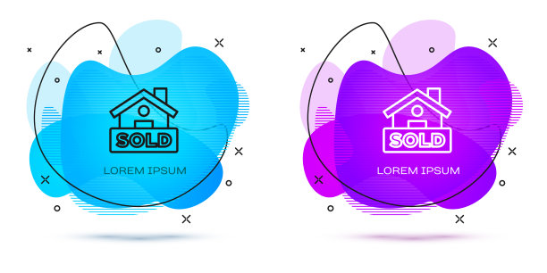 线悬挂标志与文字出售图标隔离上图片下载