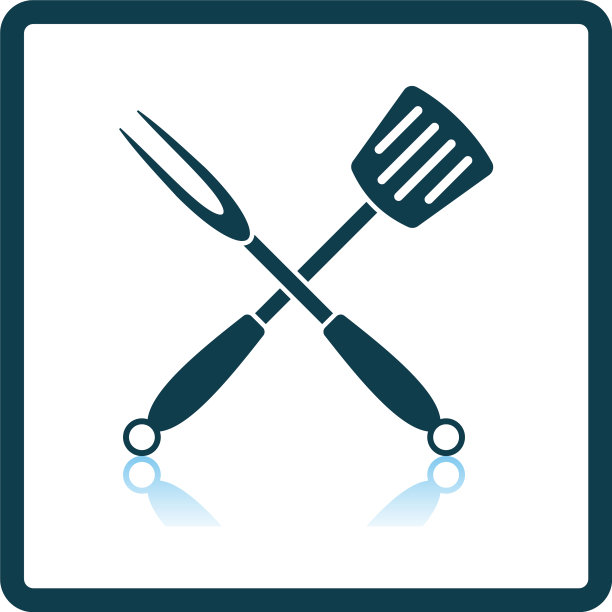 交叉油炸铲和叉的图标图片下载