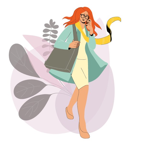 红发女人边走边打电话，步态自由，商界女性，日常生活，女性权力图片下载