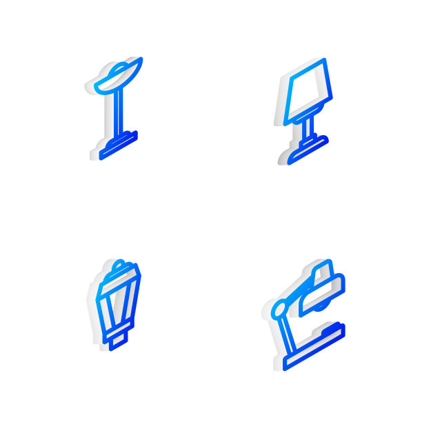 设置等距线台灯地板花园灯图片下载