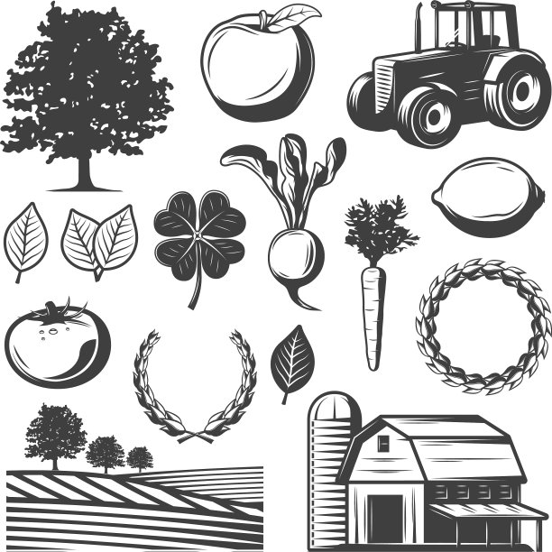 复古自然元素集图片下载