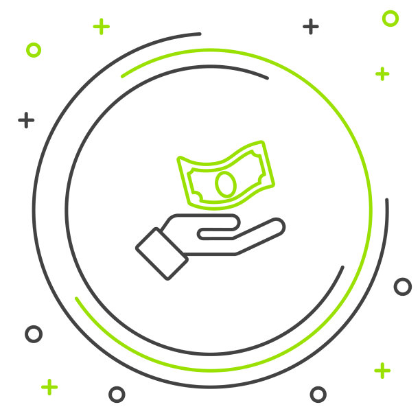 线手拿着钱的图标孤立在白色图片下载