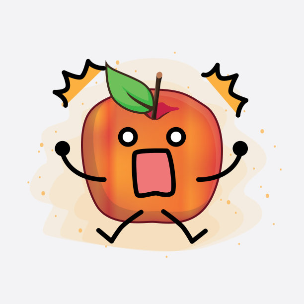 蜜脆苹果可爱的性格，简单的脸图片下载