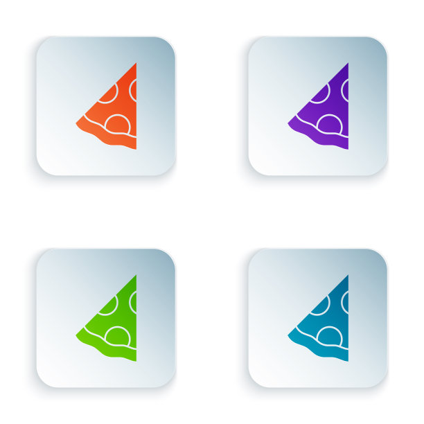 颜色切片比萨饼图标孤立在白色图片下载