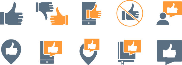 设置拇指向上反馈的彩色图标像和图片下载