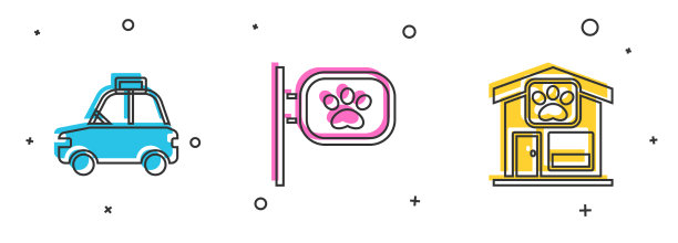 设置宠物车出租车梳理和图标图片下载