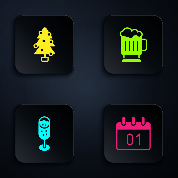 设定日历圣诞树玻璃香槟图片下载