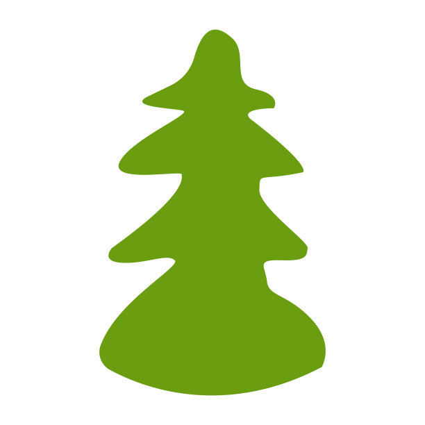 绿色冷杉树孤立棕色的树干和树枝图片下载