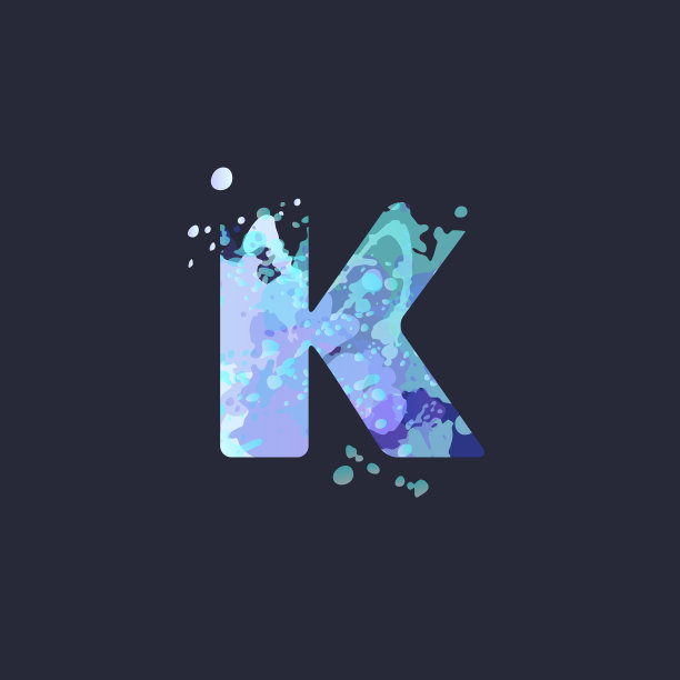 粗体字母k冬季霜冻设计图片下载