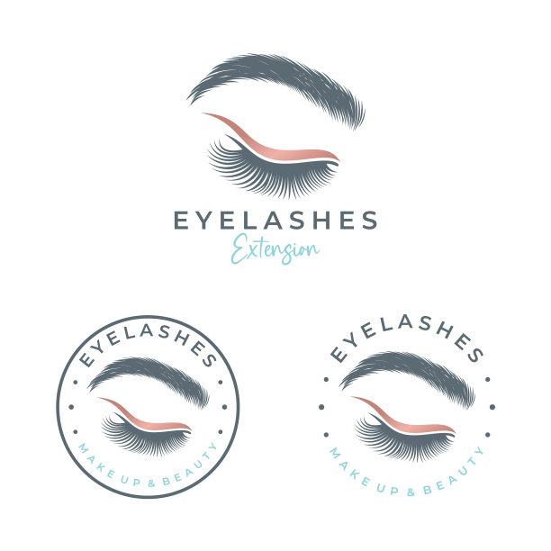 奢侈美容眼睫毛标志模板图片下载