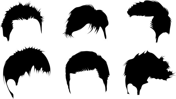 白色背景下的剪影图片下载