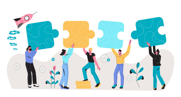 商业团队人物人物连线谜题图片下载