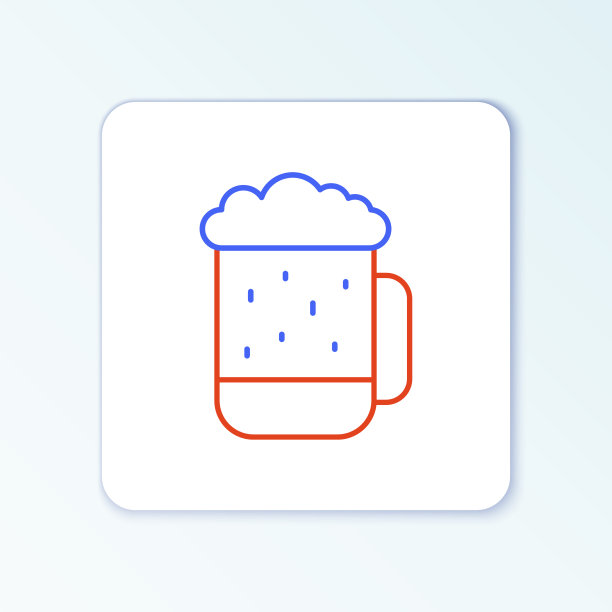 线木制啤酒杯图标孤立在白色图片下载