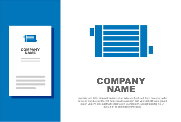 蓝色汽车散热器冷却系统图标隔离图片下载