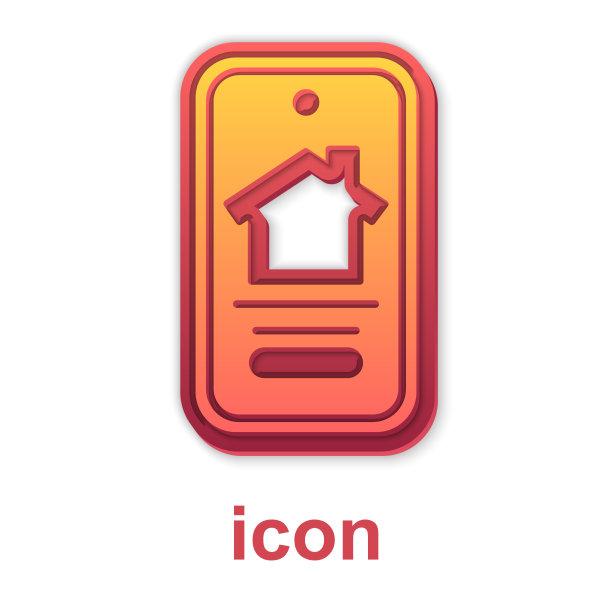 黄金在线房地产上的智能手机图标图片下载