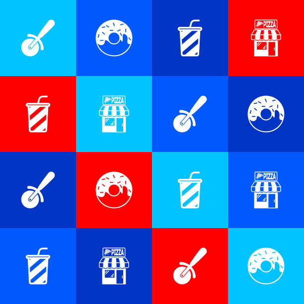 放置披萨刀和甜甜圈玻璃杯水和图片下载