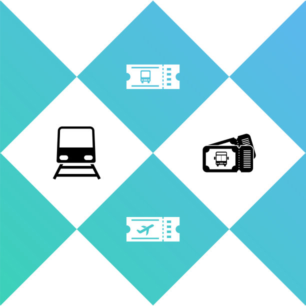 设置火车，机票，巴士和图标图片下载