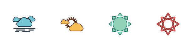 设置云太阳和云天气和图标图片下载