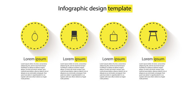 设置镜子椅子和商业信息图表图片下载