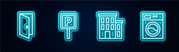 设关门线、停车库和洗衣机图片下载