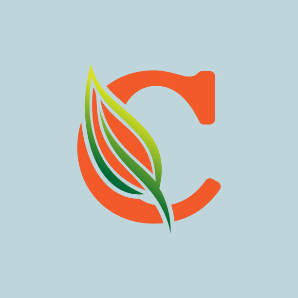 C标志-首字母C带叶子图片下载
