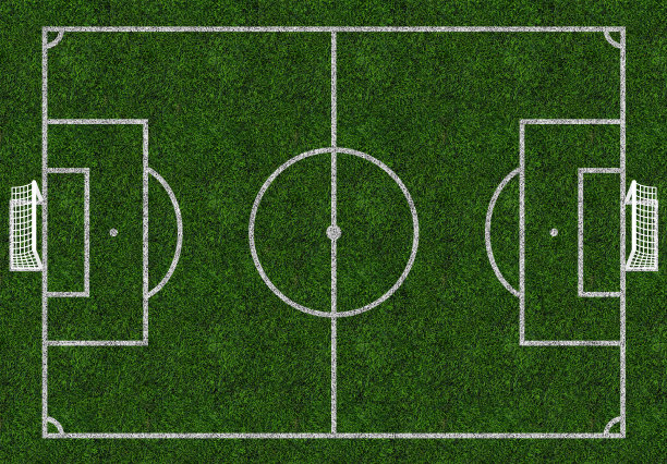 有大门的足球场。俯视图图片下载