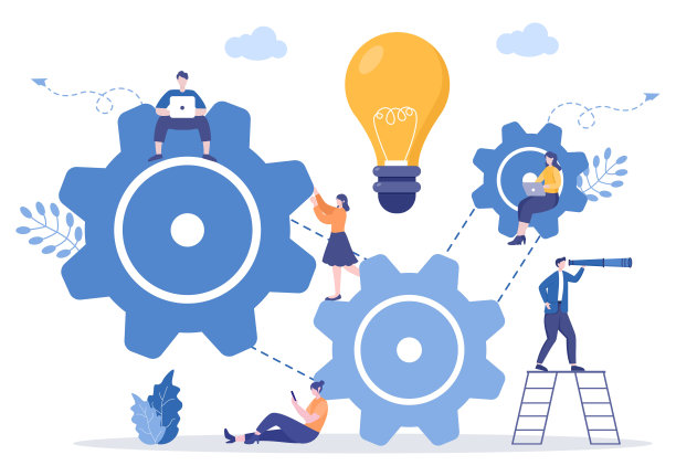 用矢量图进行团队合作，寻找新想法，启动机制，寻找解决方案，概念设计图片下载