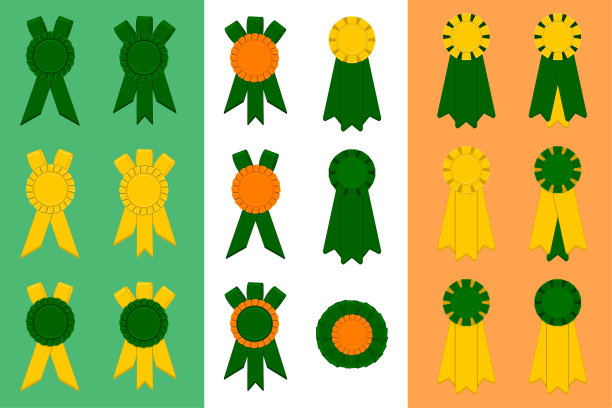 爱尔兰节日圣帕特里克节大set从奖杯图片下载