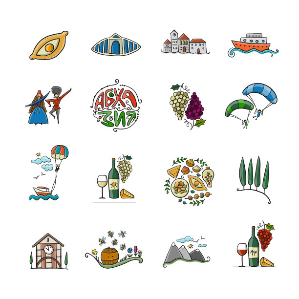 阿布哈兹旅游文化和人民偶像设置图片下载