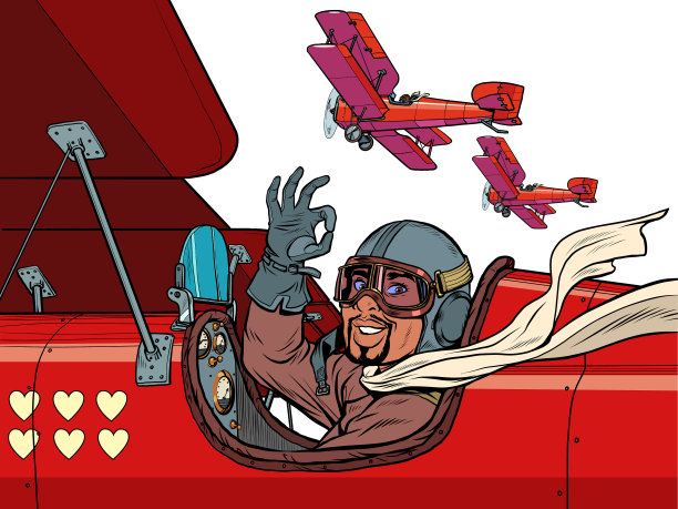 非洲飞行员在飞机上相爱的情人节图片下载