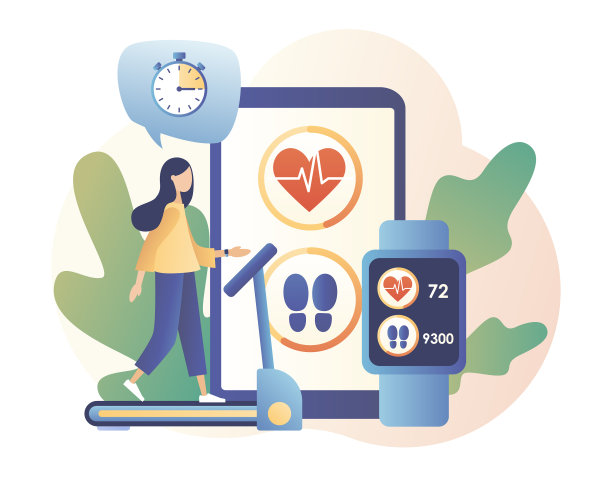 健身应用和智能手表应用技术概念图片下载