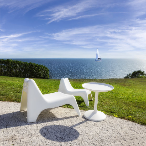 波兰度假-从沃林岛观看Szczecin泻湖的夏季景色图片下载