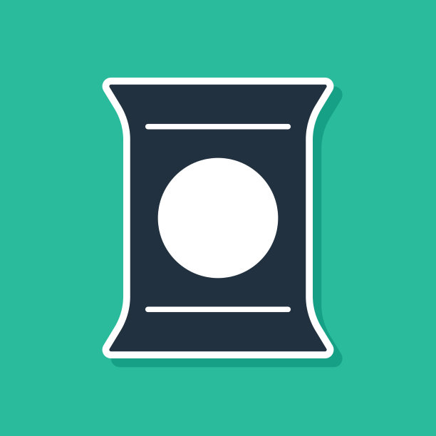 蓝色袋子或包薯片图标孤立上图片下载