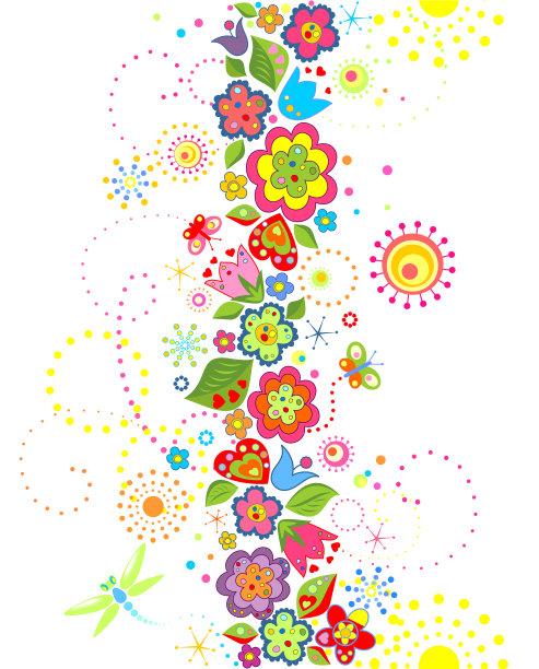 有趣的无缝花卉背景图片下载