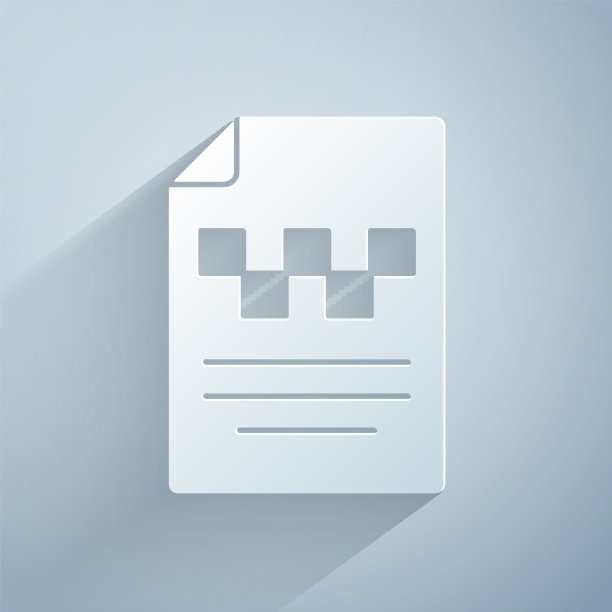 剪纸出租车司机执照图标隔离上图片下载