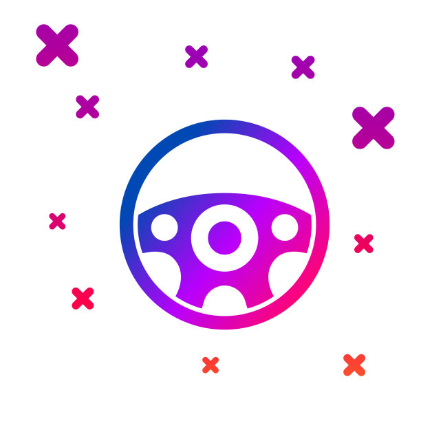 彩色方向盘图标孤立在白色图片下载