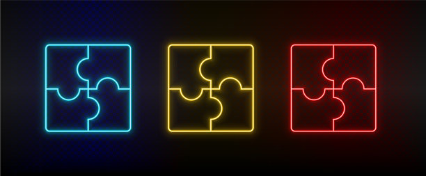 霓虹图标设置谜题策略设置红蓝色图片下载