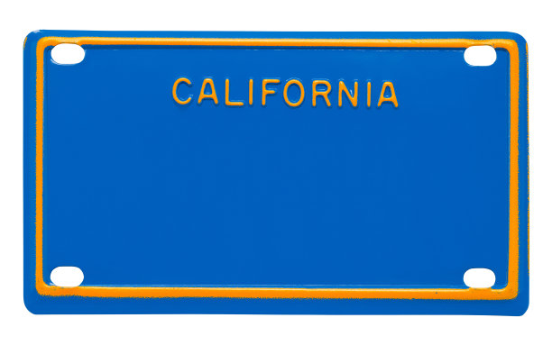 蓝色加州车牌图片下载