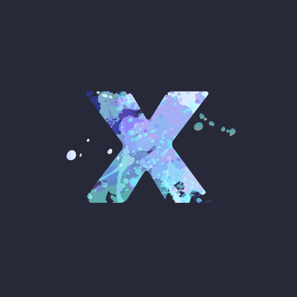 粗体字母x冬季霜冻设计图片下载